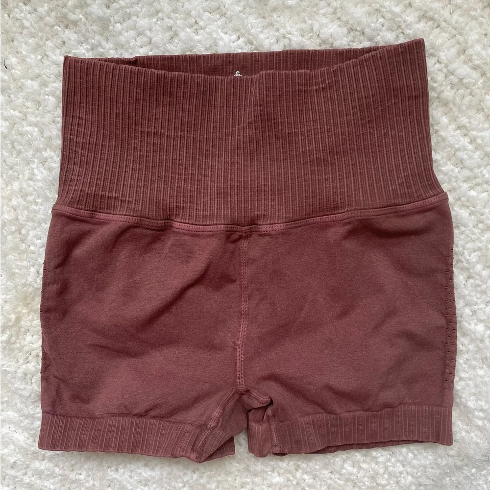 Free People Good Karma Running Shorts Nutmeg Size XS/S NWOT $48 - Picture 7 of 9